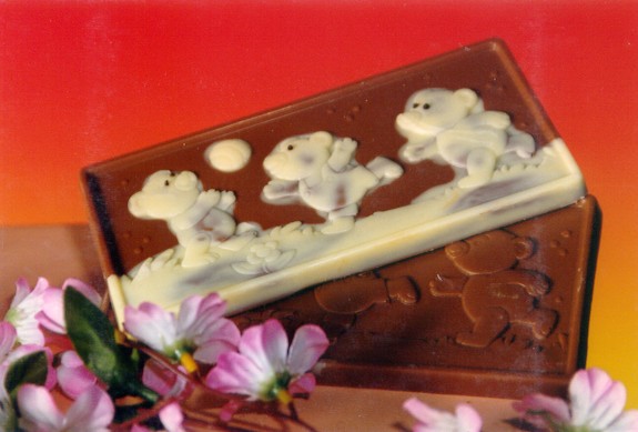Schokoladentafel mit Bärenmotiv